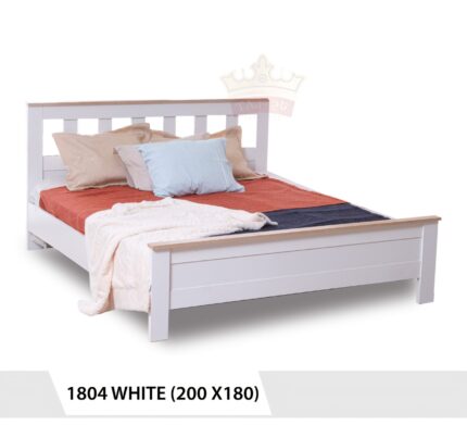 1804 WHITE 200X180 (WITHOUT MATTRESS)