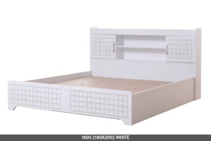 1805 180X200 WHITE (WITHOUT MATTRESS
